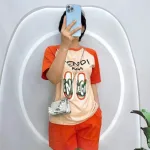 Đồ bộ quần đùi áo tay ngắn in hình đôi dép