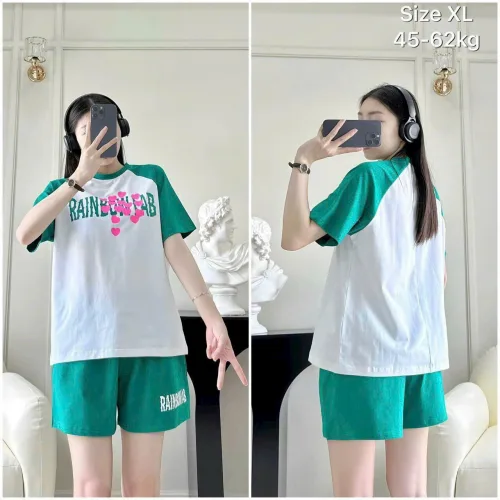 Đồ bộ quần đùi áo tay ngắn in hình form rộng