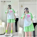 Đồ bộ quần đùi áo tay ngắn in hình form rộng