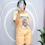 Đồ bộ quần đùi áo tay ngắn in hình gấu