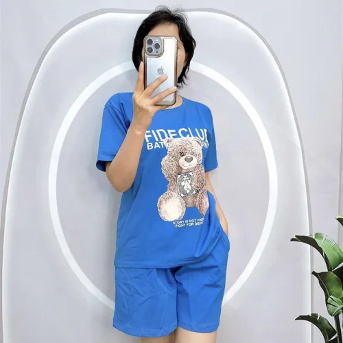 Đồ bộ quần đùi áo tay ngắn in hình gấu