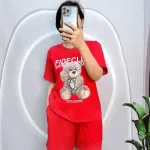 Đồ bộ quần đùi áo tay ngắn in hình gấu