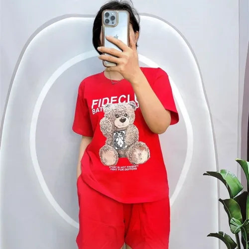 Đồ bộ quần đùi áo tay ngắn in hình gấu