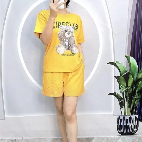 Đồ bộ quần đùi áo tay ngắn in hình gấu