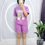 Đồ bộ quần đùi áo tay ngắn in hình gấu