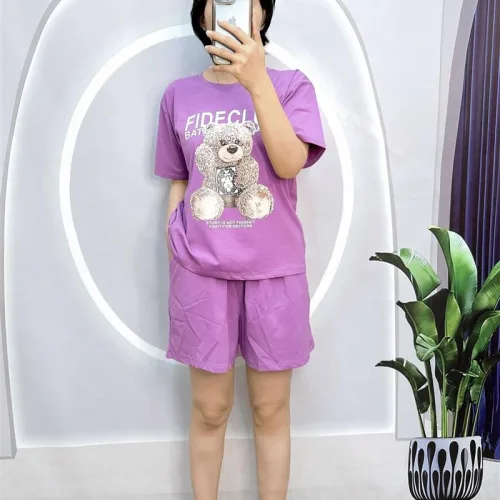 Đồ bộ quần đùi áo tay ngắn in hình gấu