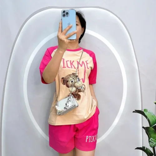 Đồ bộ quần đùi áo tay ngắn in hình gấu