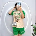 Đồ bộ quần đùi áo tay ngắn in hình gấu