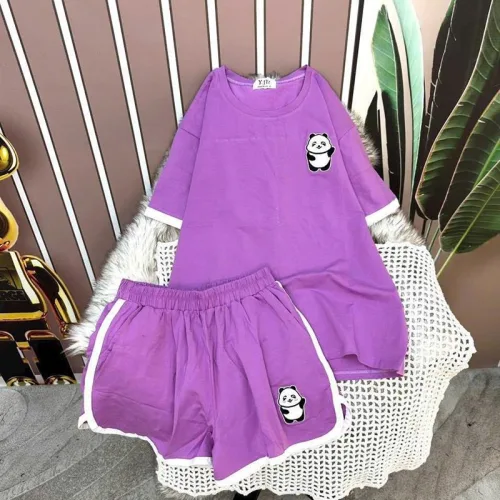 Đồ bộ quần đùi áo tay ngắn in hình gấu trúc