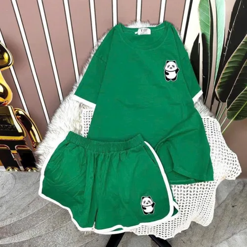 Đồ bộ quần đùi áo tay ngắn in hình gấu trúc
