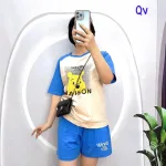 Đồ bộ quần đùi áo tay ngắn in hình gấu vàng