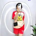Đồ bộ quần đùi áo tay ngắn in hình gấu vàng