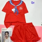 đồ bộ quần đùi áo tay ngắn in hình khăn quàng