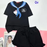 đồ bộ quần đùi áo tay ngắn in hình khăn quàng