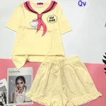 đồ bộ quần đùi áo tay ngắn in hình khăn quàng