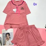 đồ bộ quần đùi áo tay ngắn in hình khăn quàng