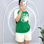 Đồ bộ quần đùi áo tay ngắn in hình loang