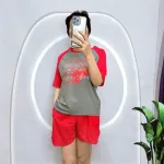 Đồ bộ quần đùi áo tay ngắn in hình loang