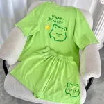 Đồ bộ quần đùi áo tay ngắn in hình mèo form rộng