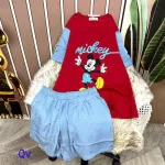 Đồ bộ quần đùi áo tay ngắn in hình mickey