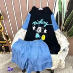 Đồ bộ quần đùi áo tay ngắn in hình mickey