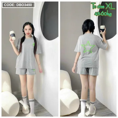 Đồ bộ quần đùi áo tay ngắn in hình sao