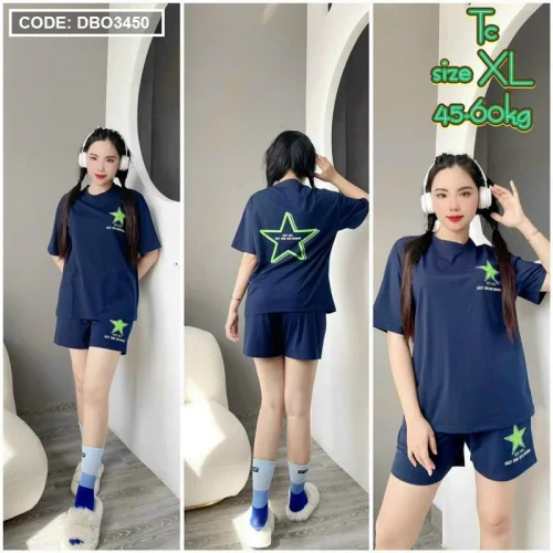 Đồ bộ quần đùi áo tay ngắn in hình sao