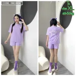 Đồ bộ quần đùi áo tay ngắn in hình sao form rộng