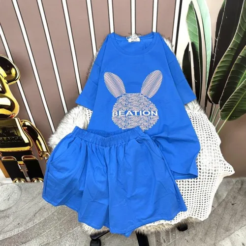 Đồ bộ quần đùi áo tay ngắn in hình thỏ