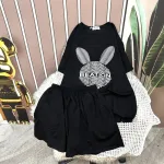 Đồ bộ quần đùi áo tay ngắn in hình thỏ