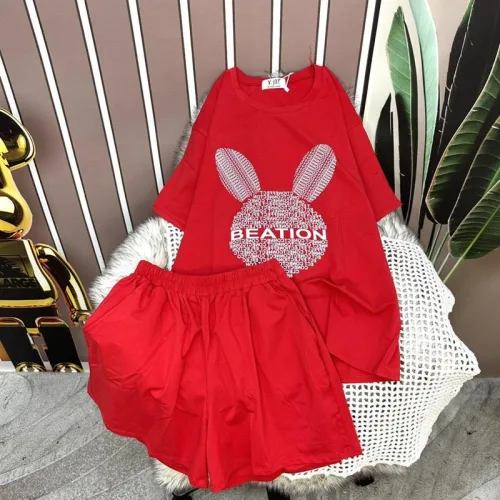 Đồ bộ quần đùi áo tay ngắn in hình thỏ
