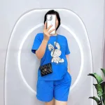 Đồ bộ quần đùi áo tay ngắn in hình thỏ