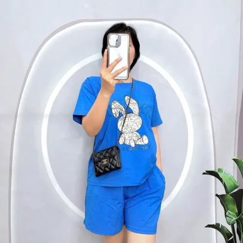 Đồ bộ quần đùi áo tay ngắn in hình thỏ