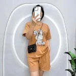 Đồ bộ quần đùi áo tay ngắn in hình thỏ