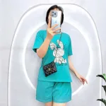Đồ bộ quần đùi áo tay ngắn in hình thỏ