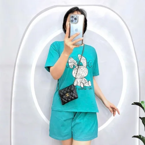 Đồ bộ quần đùi áo tay ngắn in hình thỏ