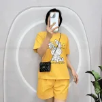 Đồ bộ quần đùi áo tay ngắn in hình thỏ