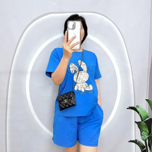 Đồ bộ quần đùi áo tay ngắn in hình thỏ