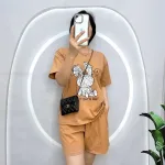 Đồ bộ quần đùi áo tay ngắn in hình thỏ