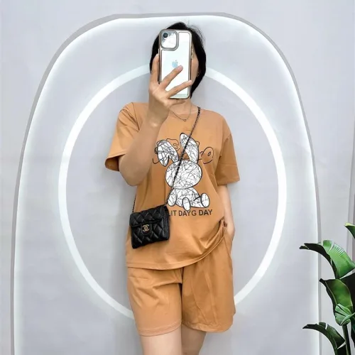 Đồ bộ quần đùi áo tay ngắn in hình thỏ