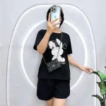 Đồ bộ quần đùi áo tay ngắn in hình thỏ