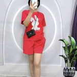 Đồ bộ quần đùi áo tay ngắn in hình thỏ