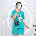Đồ bộ quần đùi áo tay ngắn in hình thỏ