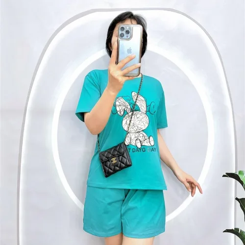 Đồ bộ quần đùi áo tay ngắn in hình thỏ