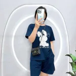 Đồ bộ quần đùi áo tay ngắn in hình thỏ