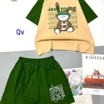 Đồ bộ quần đùi áo tay ngắn in hình thỏ mặt chữ jay