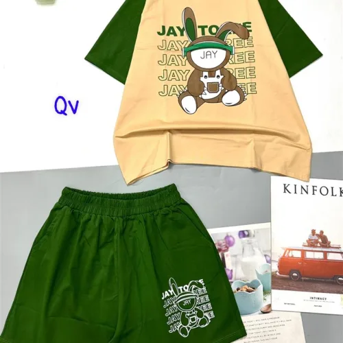 Đồ bộ quần đùi áo tay ngắn in hình thỏ mặt chữ jay