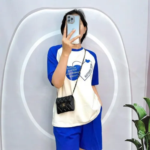 Đồ bộ quần đùi áo tay ngắn in hình trái tim