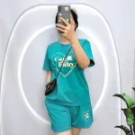 Đồ bộ quần đùi áo tay ngắn in hình trái tim