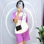 Đồ bộ quần đùi áo tay ngắn in hình trái tim